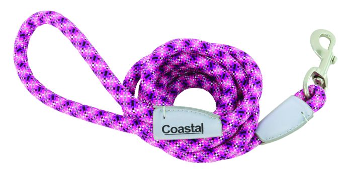 Pro Active Woven Reflective Rope Leash, Pixel Pink, 1 x 6' Dog 1pc